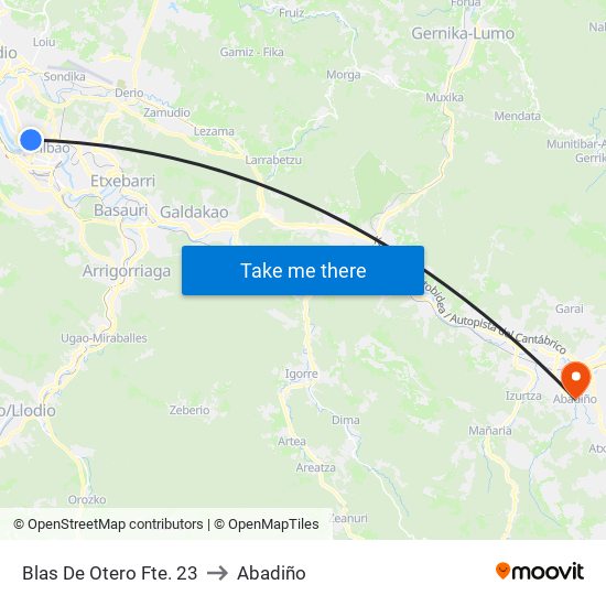 Blas De Otero Fte. 23 to Abadiño map
