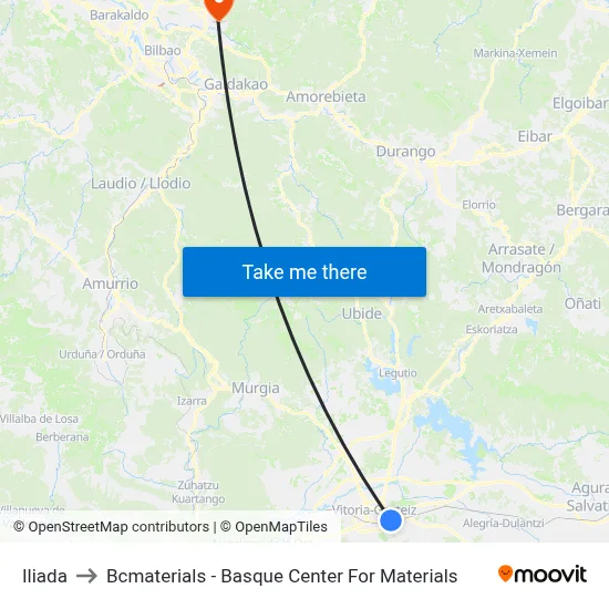 Iliada to Bcmaterials - Basque Center For Materials map