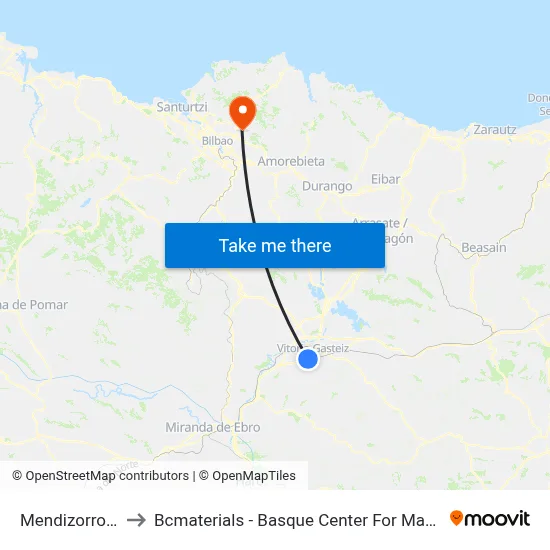 Mendizorrotza to Bcmaterials - Basque Center For Materials map