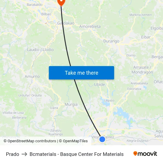 Prado to Bcmaterials - Basque Center For Materials map