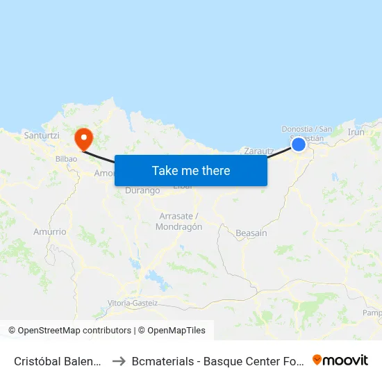 Cristóbal Balenciaga 1 to Bcmaterials - Basque Center For Materials map