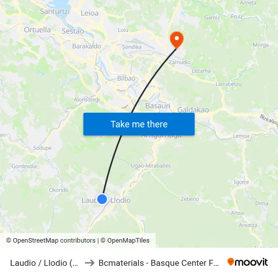 Laudio / Llodio (Ugarte) to Bcmaterials - Basque Center For Materials map
