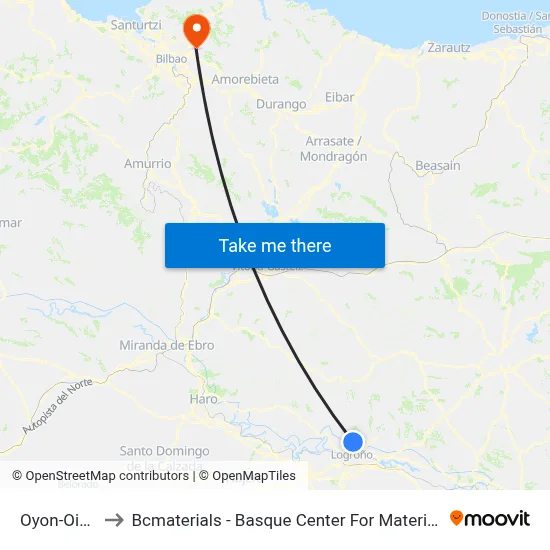 Oyon-Oion to Bcmaterials - Basque Center For Materials map