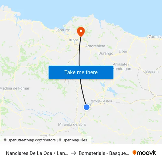 Nanclares De La Oca / Langraiz Oka (Bar El Correo) to Bcmaterials - Basque Center For Materials map