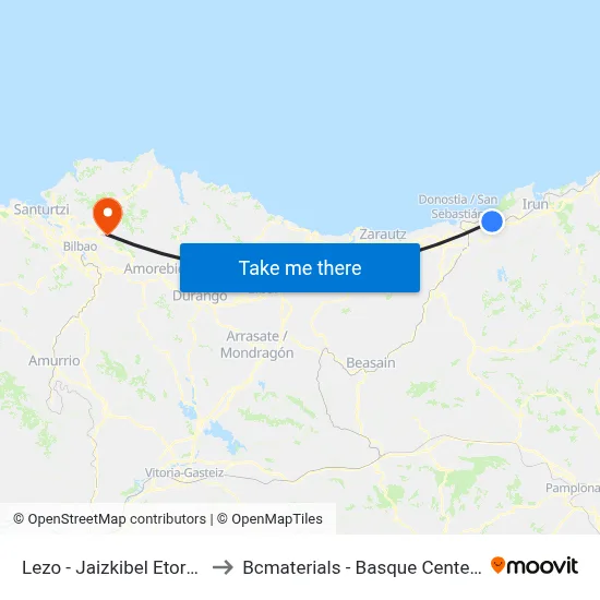Lezo - Jaizkibel Etorbidea, Ijurko to Bcmaterials - Basque Center For Materials map