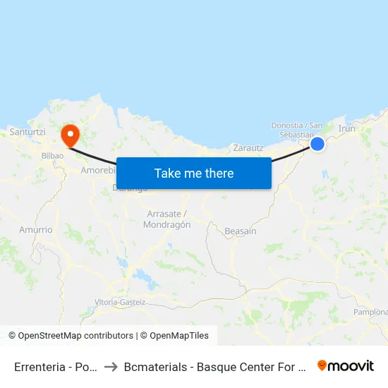 Errenteria - Pontika to Bcmaterials - Basque Center For Materials map