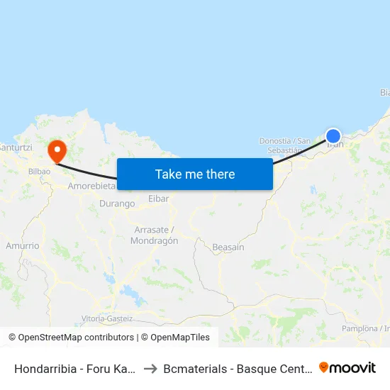 Hondarribia - Foru Kalea 15, Arroka to Bcmaterials - Basque Center For Materials map