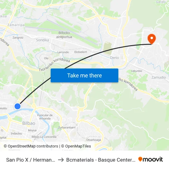 San Pio X / Hermanos Aguirre to Bcmaterials - Basque Center For Materials map