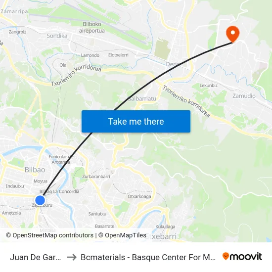 Juan De Garay 7 to Bcmaterials - Basque Center For Materials map