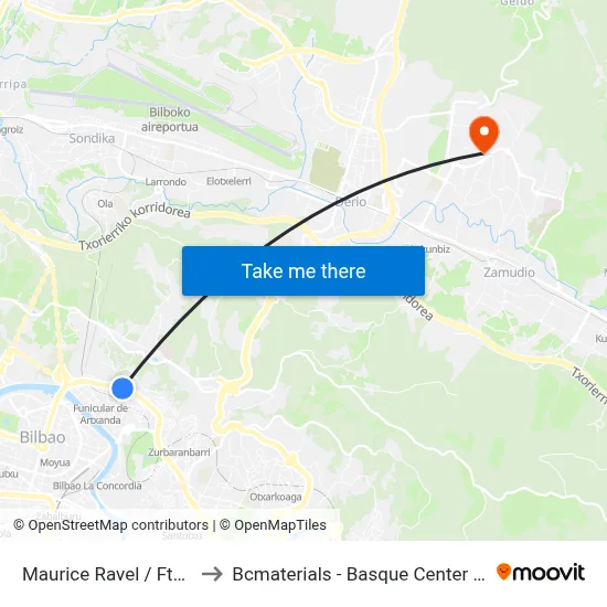 Maurice Ravel / Fte. Mirador to Bcmaterials - Basque Center For Materials map