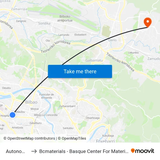 Autonomia to Bcmaterials - Basque Center For Materials map
