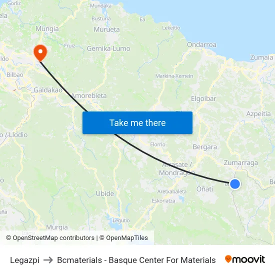 Legazpi to Bcmaterials - Basque Center For Materials map