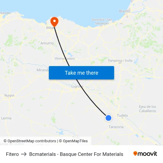 Fitero to Bcmaterials - Basque Center For Materials map