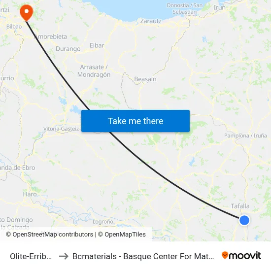 Olite-Erriberri to Bcmaterials - Basque Center For Materials map