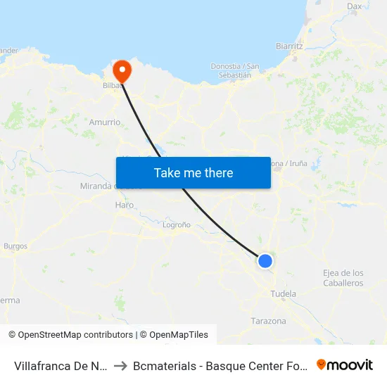 Villafranca De Navarra to Bcmaterials - Basque Center For Materials map