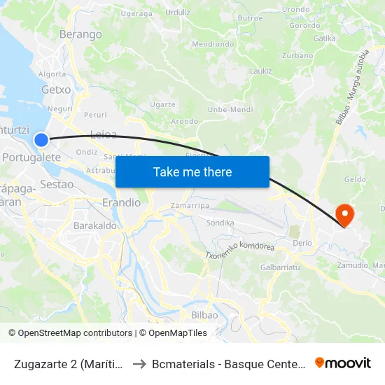 Zugazarte 2 (Marítimo) (1479) to Bcmaterials - Basque Center For Materials map