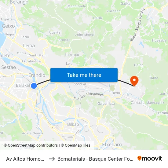 Av Altos Hornos (373) to Bcmaterials - Basque Center For Materials map