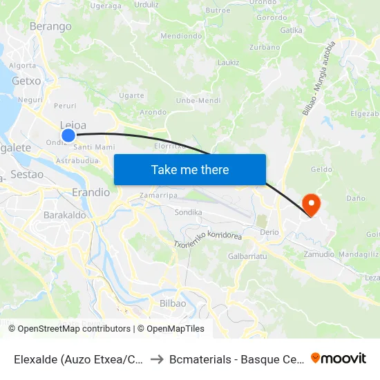 Elexalde (Auzo Etxea/Centro Cívico) (12) to Bcmaterials - Basque Center For Materials map