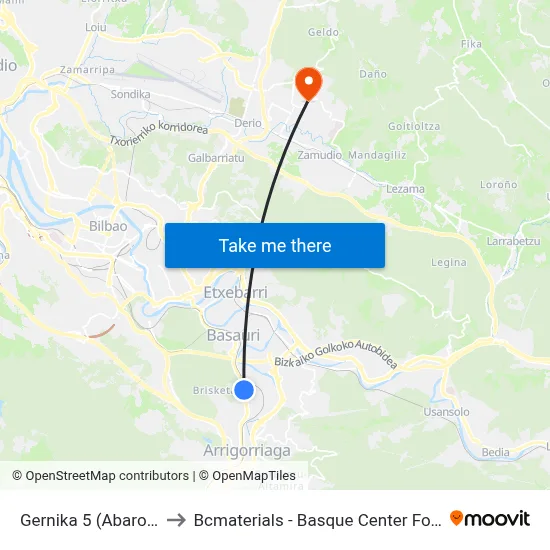 Gernika 5 (Abaro) (277) to Bcmaterials - Basque Center For Materials map