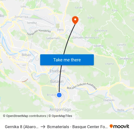 Gernika 8 (Abaro) (298) to Bcmaterials - Basque Center For Materials map