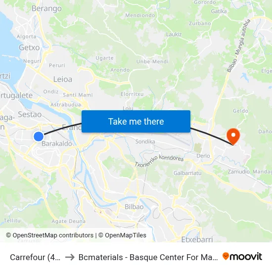 Carrefour (461) to Bcmaterials - Basque Center For Materials map