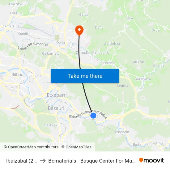 Ibaizabal (255) to Bcmaterials - Basque Center For Materials map