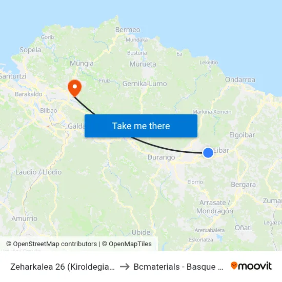 Zeharkalea 26 (Kiroldegia/Polideportivo) (3970) to Bcmaterials - Basque Center For Materials map