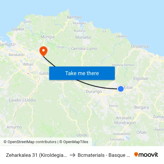 Zeharkalea 31 (Kiroldegia/Polideportivo) (2800) to Bcmaterials - Basque Center For Materials map