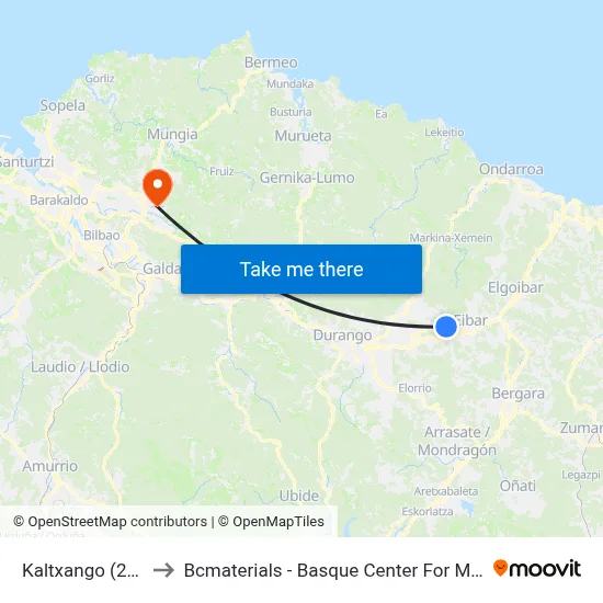 Kaltxango (2801) to Bcmaterials - Basque Center For Materials map