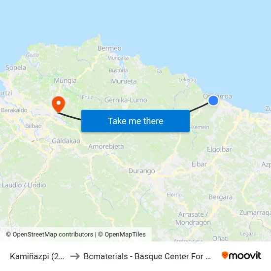 Kamiñazpi (2859) to Bcmaterials - Basque Center For Materials map