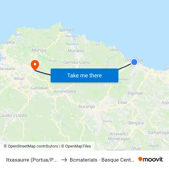 Itxasaurre (Portua/Puerto) (3432) to Bcmaterials - Basque Center For Materials map