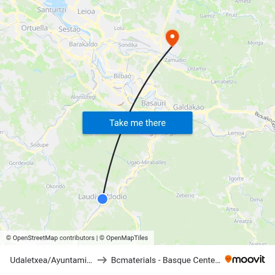 Udaletxea/Ayuntamiento (3992) to Bcmaterials - Basque Center For Materials map