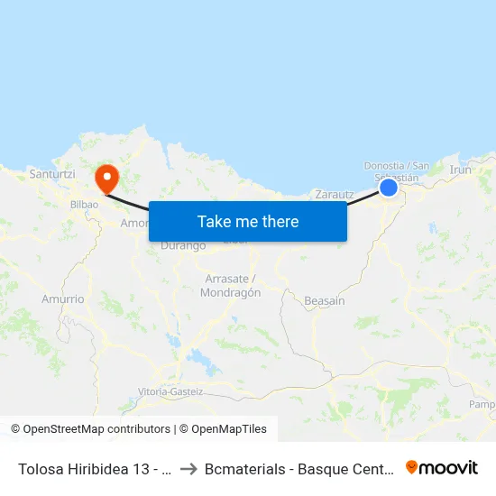 Tolosa Hiribidea 13 - Magisteritza to Bcmaterials - Basque Center For Materials map