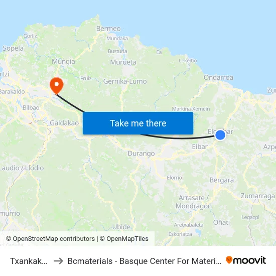 Txankakoa to Bcmaterials - Basque Center For Materials map