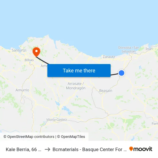 Kale Berria, 66 - Eliza to Bcmaterials - Basque Center For Materials map