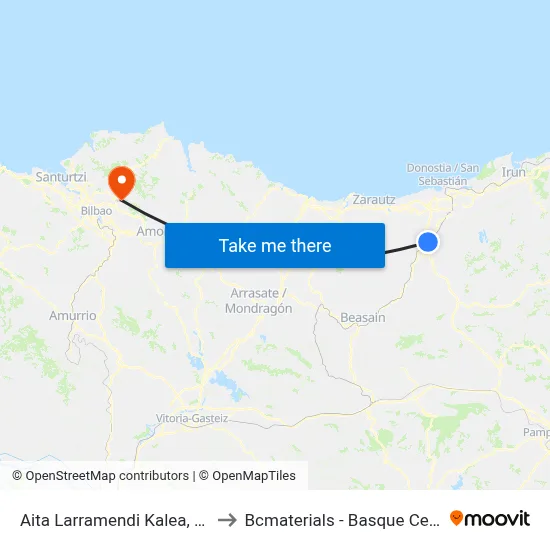 Aita Larramendi Kalea, 19 - Zumea Plaza to Bcmaterials - Basque Center For Materials map