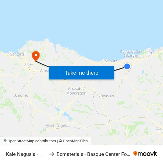 Kale Nagusia - Oztaran to Bcmaterials - Basque Center For Materials map