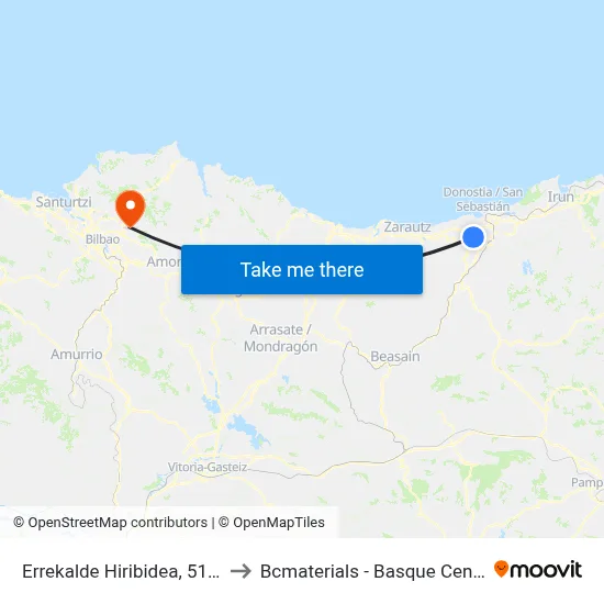 Errekalde Hiribidea, 51 - Tren Geltokia to Bcmaterials - Basque Center For Materials map