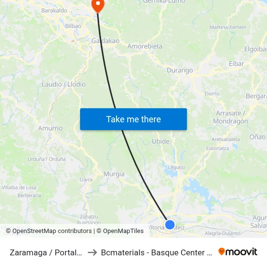 Zaramaga / Portal Gamarra to Bcmaterials - Basque Center For Materials map