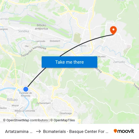 Artatzamina Fte.1 to Bcmaterials - Basque Center For Materials map