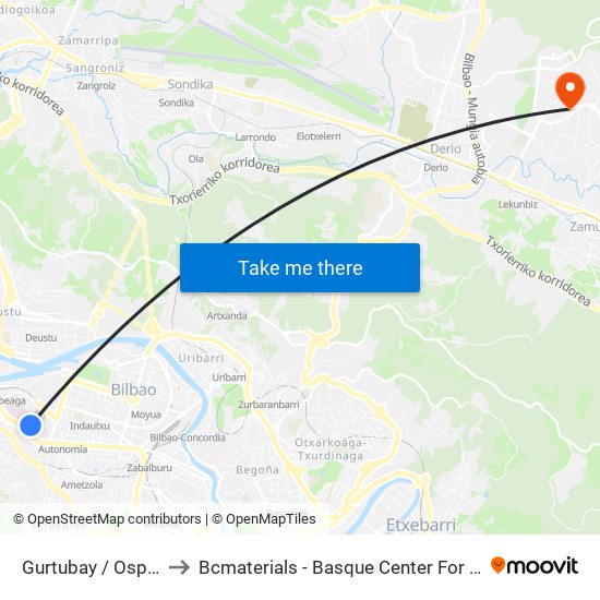 Gurtubay / Ospitalea to Bcmaterials - Basque Center For Materials map