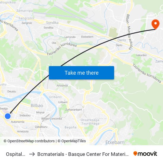 Ospitalea to Bcmaterials - Basque Center For Materials map