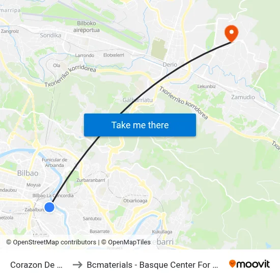 Corazon De Maria to Bcmaterials - Basque Center For Materials map
