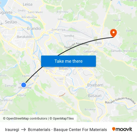 Irauregi to Bcmaterials - Basque Center For Materials map