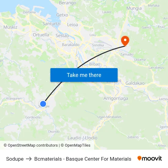Sodupe to Bcmaterials - Basque Center For Materials map