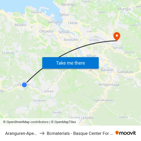 Aranguren-Apeadero to Bcmaterials - Basque Center For Materials map