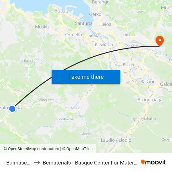 Balmaseda to Bcmaterials - Basque Center For Materials map