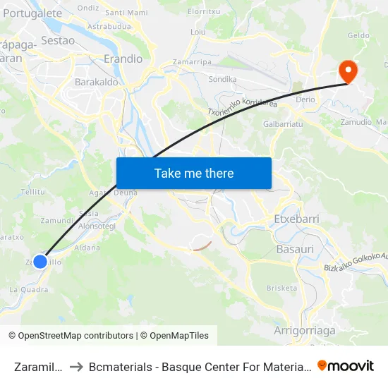 Zaramillo to Bcmaterials - Basque Center For Materials map