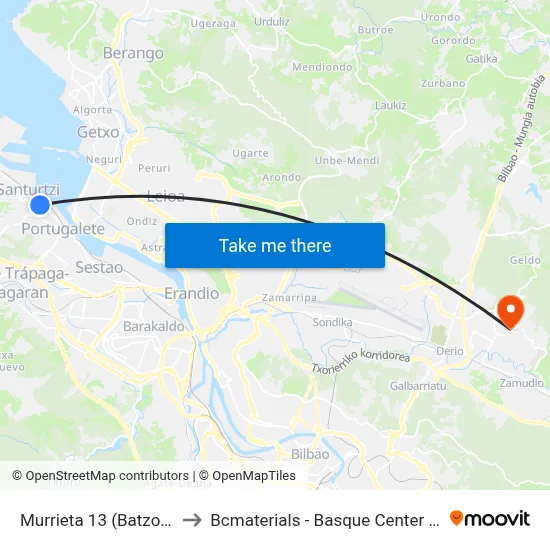 Murrieta 13 (Batzokia) (328) to Bcmaterials - Basque Center For Materials map