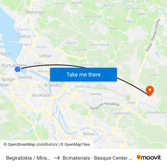 Begiratokia / Mirador (336) to Bcmaterials - Basque Center For Materials map